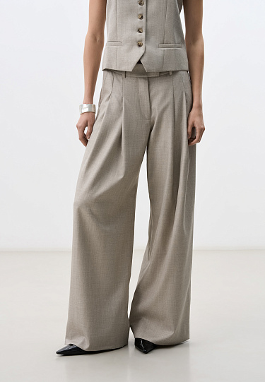 Брюки палаццо из шерсти