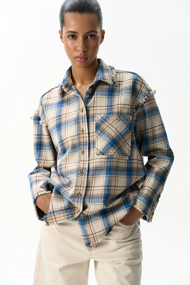 Рубашка в клетку из 100% хлопка