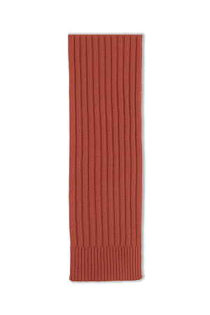 оранжевый Шарф в широкий рубчик с добавлением шерсти альпака.