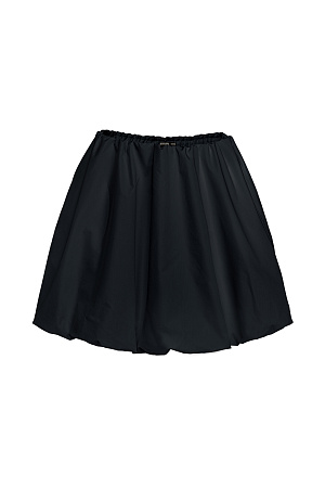 черный Юбка-баллон длины мини с эластичным поясом на кулиске.