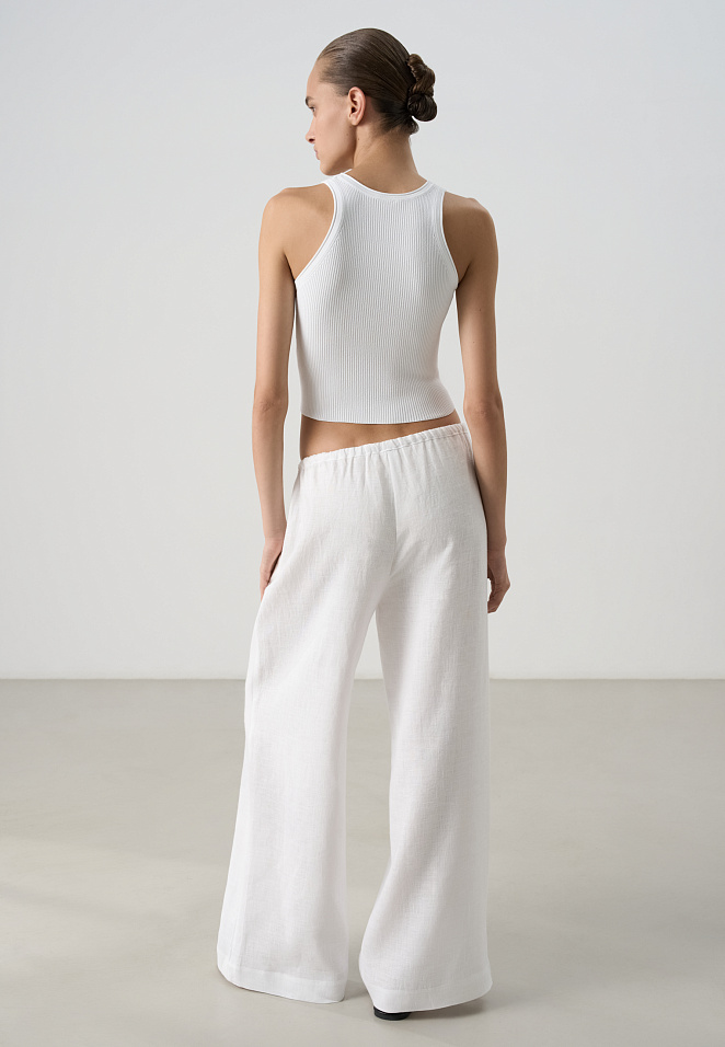 Льняные брюки с кулиской