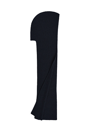 черный Трикотажный шарф-капюшон - функциональный аксессуар из смесовой шерсти с добавлением кашемира. 