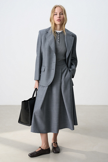 Юбка миди с косыми складками