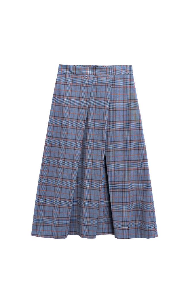 Юбка миди из шерсти в клетку