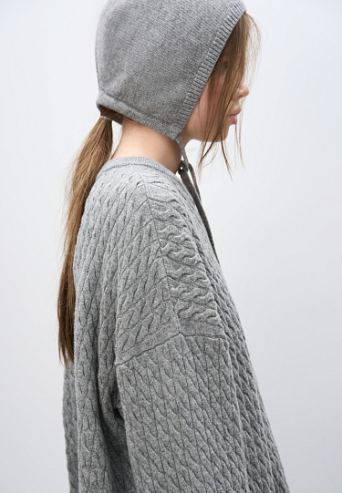 Джемпер с косами из 100% шерсти мериноса экстрафайн
