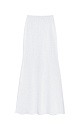 Трикотажная юбка длины макси из хлопка с добавлением вискозы. Модель прямого кроя с небольшим расклешением. Изделие с эластичным поясом на резинке.