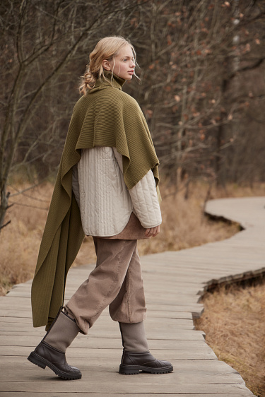 Шарф-пончо из кашемира и шерсти 