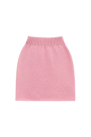 розовый Трикотажная юбка длины мини из смесовой шерсти с добавлением мохера. Модель приталенного силуэта с эластичным поясом в рубчик.