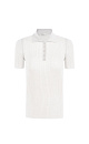 Трикотажное поло из смесовой шерсти. Модель приталенного силуэта, с коротким рукавом, отложным воротником и застежкой на пуговицы на планке. 