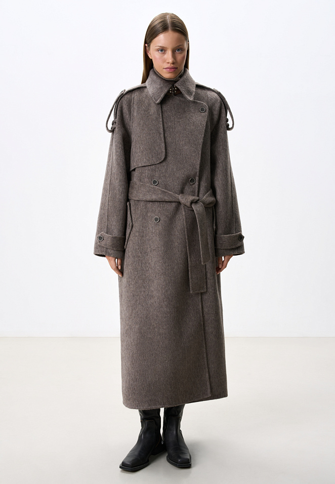 Пальто из шерсти с кокеткой