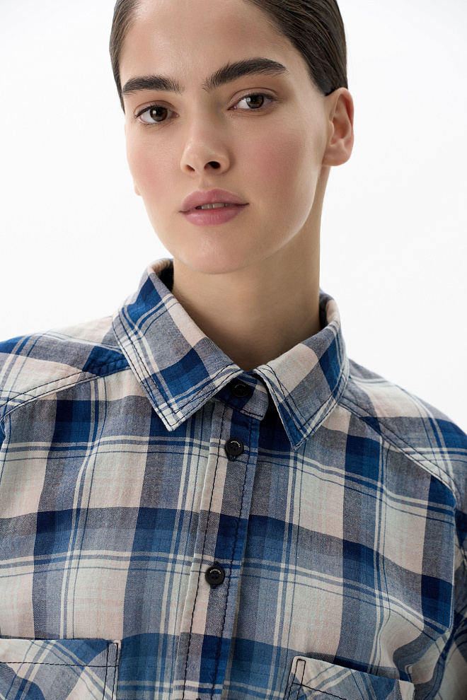 Рубашка в клетку из 100% хлопка