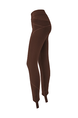 коричневый Трикотажные спортивные легинсы из вискозы. Модель с широким эластичным поясом и штрипками.