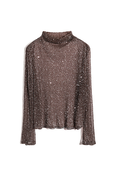 Прозрачный топ с пайетками