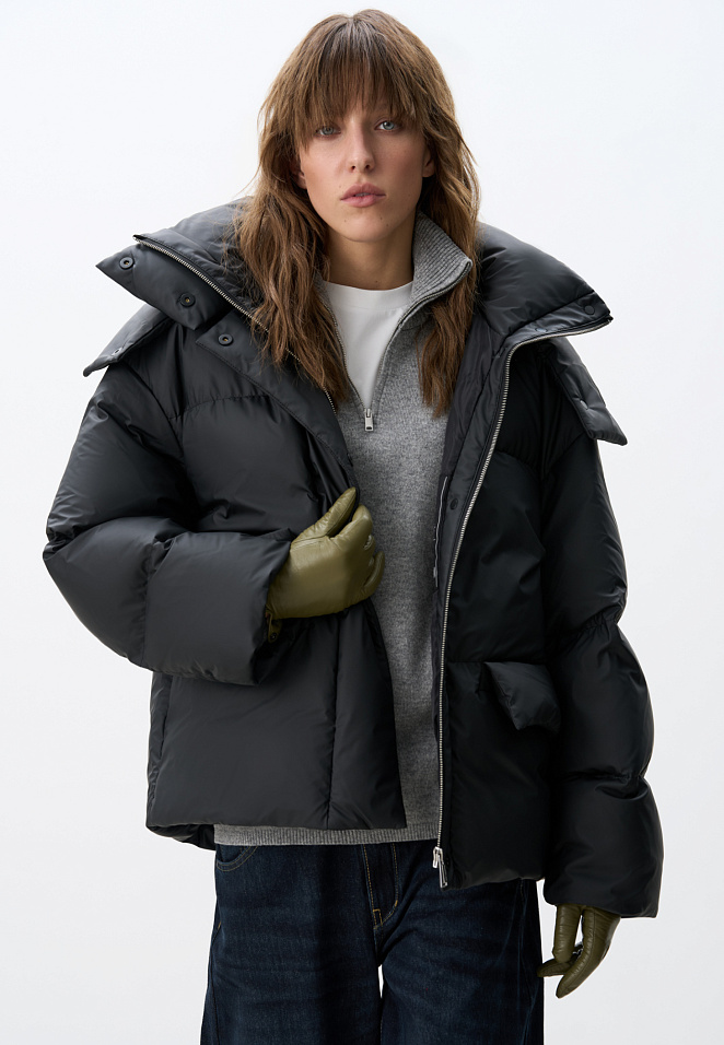 Стеганый пуховик на кулиске