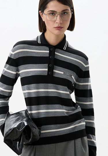 Трикотажное поло в полоску