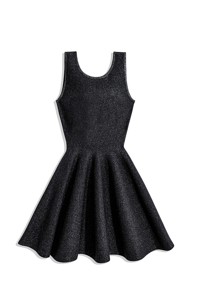 Трикотажное платье мини с люрексом