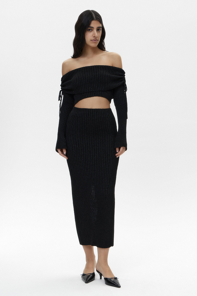 Юбка миди с люрексом