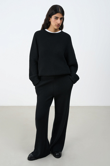 Брюки в рубчик из кашемира и шерсти 