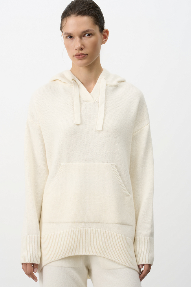 Трикотажное худи с кашемиром 