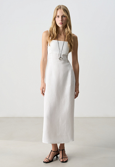 Сарафан с разрезом из 100% льна