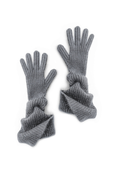 Длинные перчатки из пуха лисы