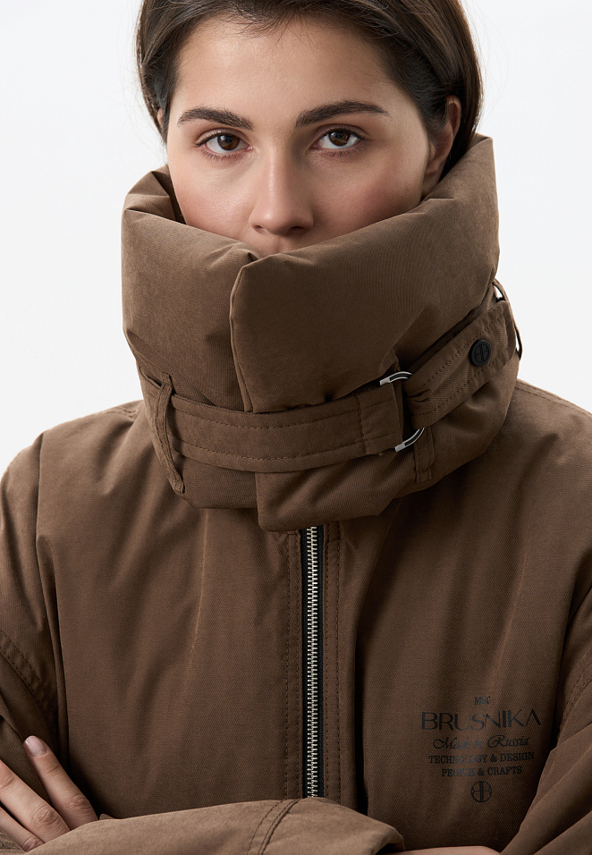 Парка на синтепоне с дополнительным воротником