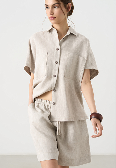Льняные шорты на кулиске