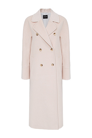 розовый Двубортное пальто из шерсти с карманами. Отложной воротник с прямоугольными лацканами. Длинные рукава. Застегивается на пуговицы.
