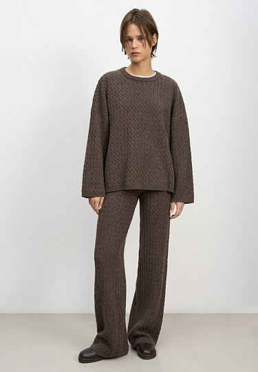 Брюки с косами из 100% шерсти мериноса экстрафайн 