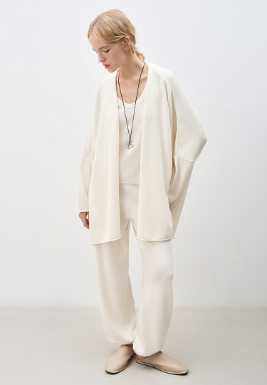 Трикотажные брюки-бананы из кашемира и шерсти 