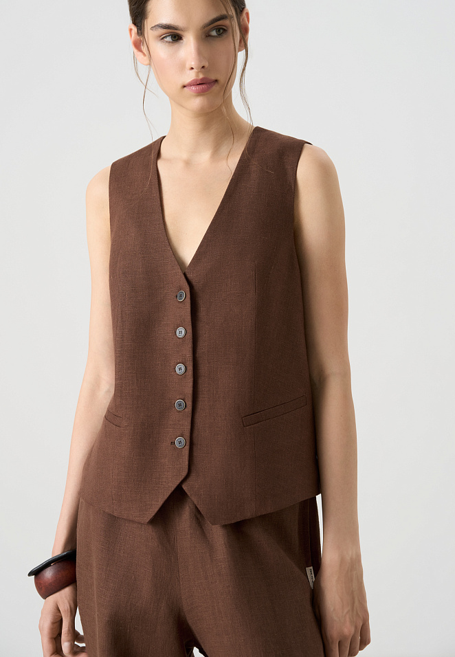 Классический жилет из 100% льна