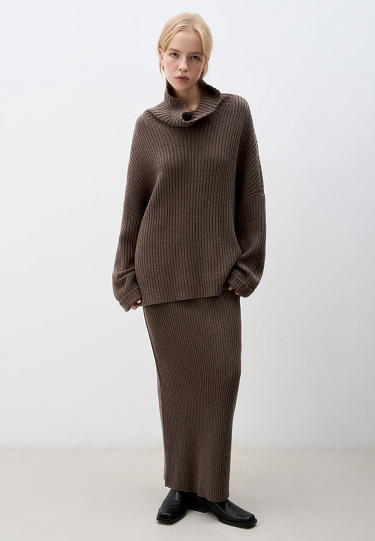 Джемпер в рубчик из кашемира и шерсти