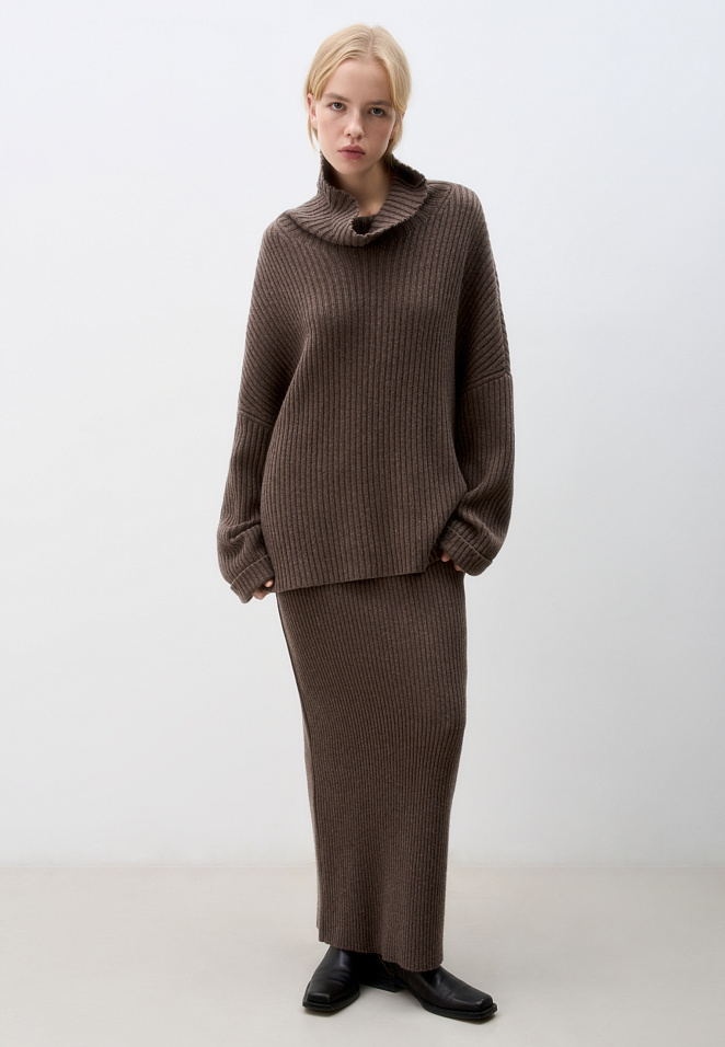 Джемпер в рубчик из кашемира и шерсти