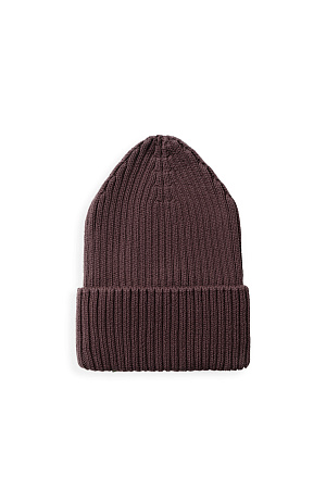 коричневый Трикотажная шапка из 100% хлопка. Модель с высоким отворотом. 
