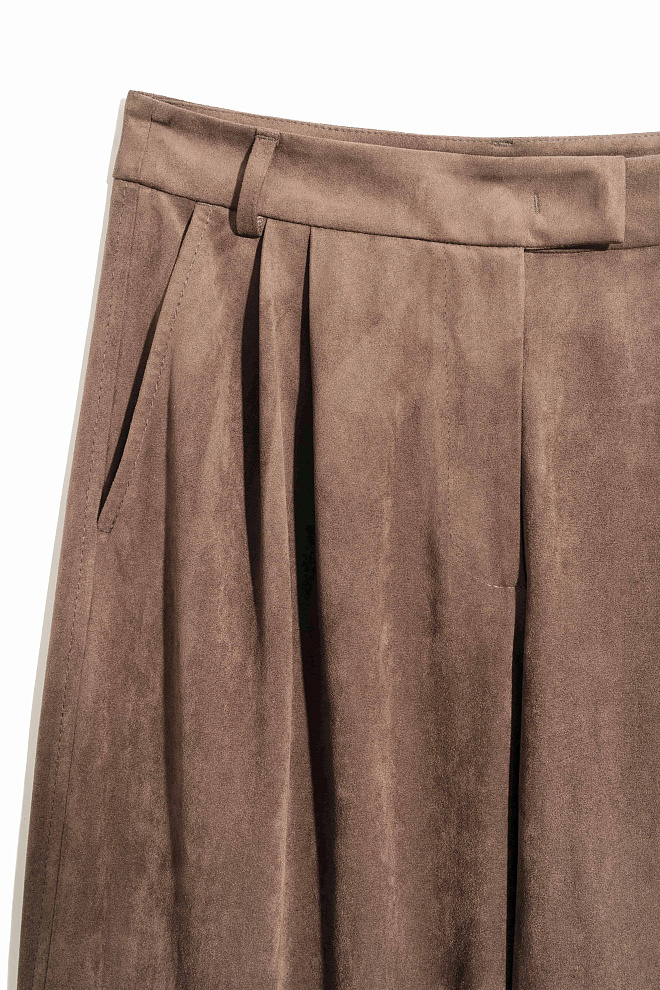 Брюки с отделкой под замшу