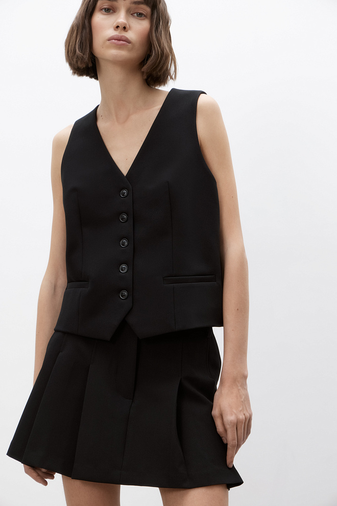 Юбка мини с крупными складками